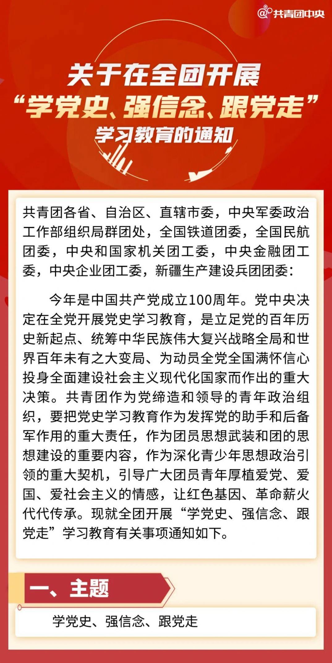 共青团“学党史、强信念、跟党走” 学习教育动员会直播观后感心得体会范文大全