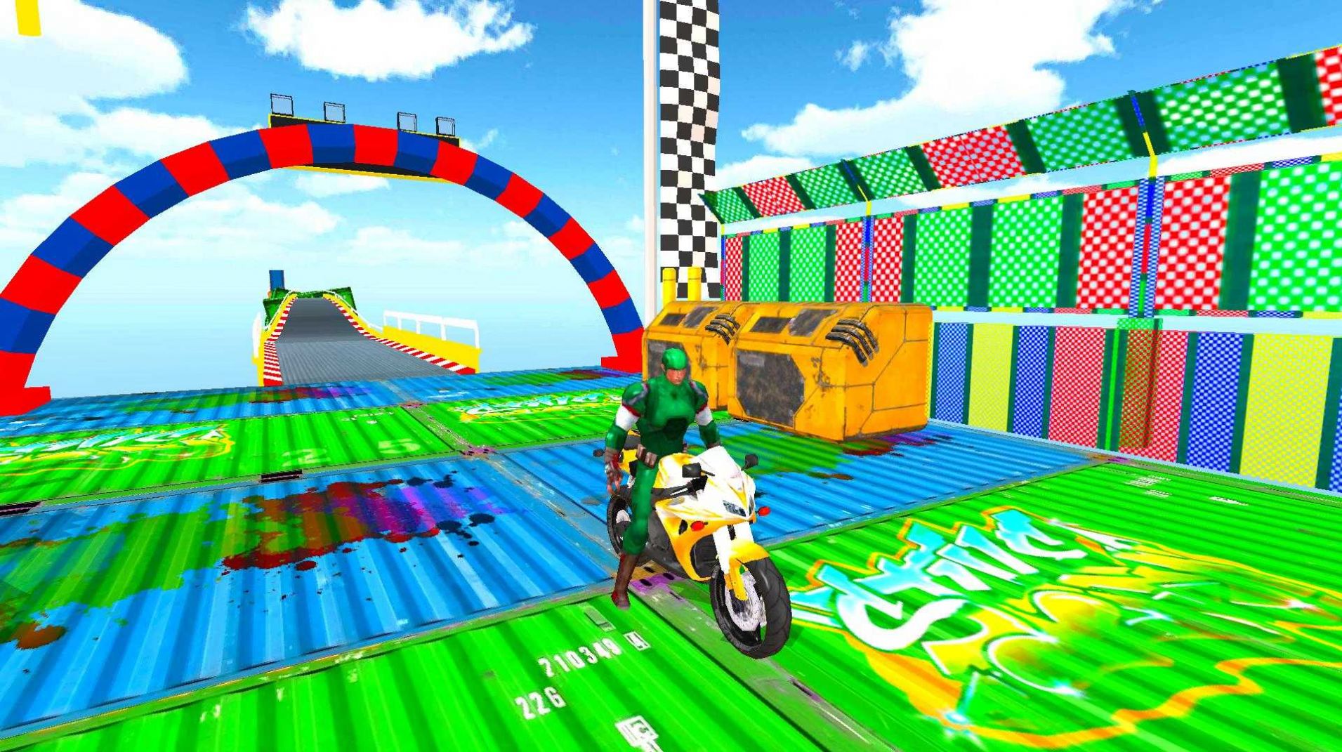 超级坡道摩托车特技3D游戏
