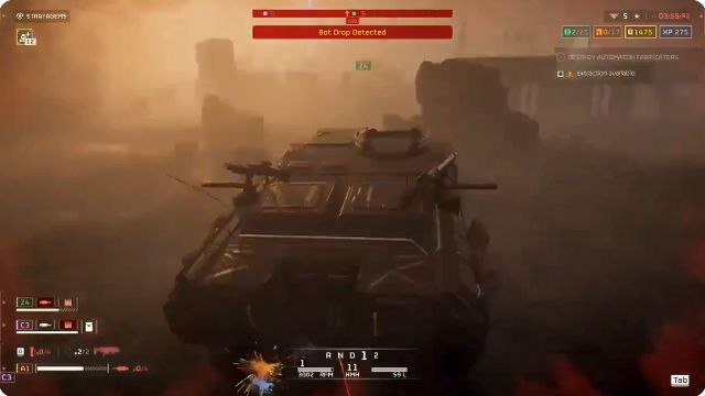 Helldivers 2 Cheater假装成为游戏大师Joel，将未发行的APC随机丢弃，离开